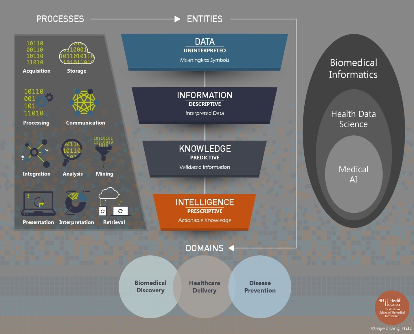Figure depicting the relationship between biomedical informatics, health data science, and medical AI