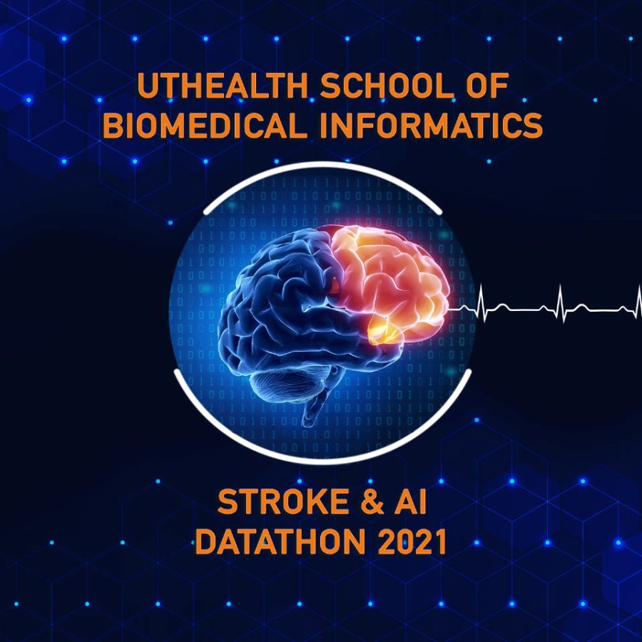 UTHealth School of Biomedical Informatics Stroke and AI Datathon 2021 Logo