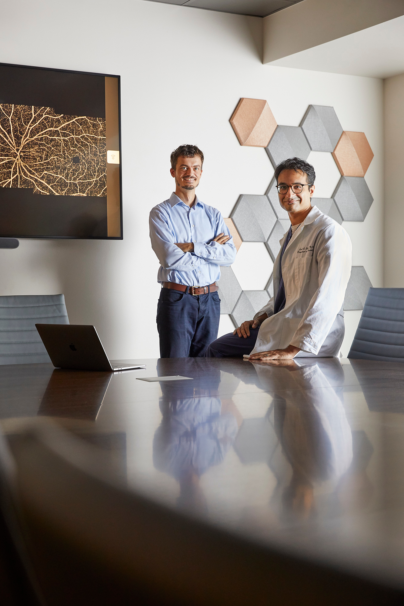 Photo of  Sunil A. Sheth, MD, and Luca Giancardo, PhD. (Photo by UTHealth Houston)