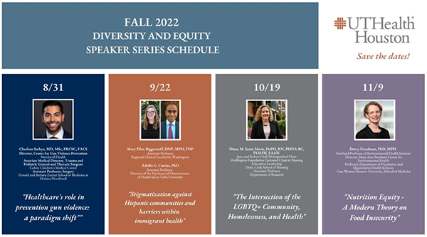 UTHealth Diversity and Equity Speaker Series Schedule graphic