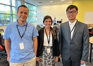 SBMI PhD students, Ivan Coronado, Astrid Manuel, and Evan Yu